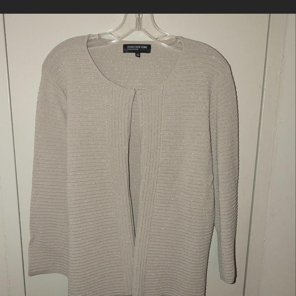 Jones New York Women's Beige Cardigan